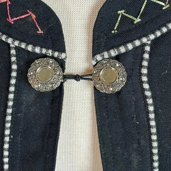 Yak Magik  Fun Funky‎ Embellished Cotton Silk Vintage Jacket Women Size Large - Picture 7 of 12